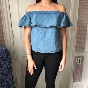 Denim off the shoulder top